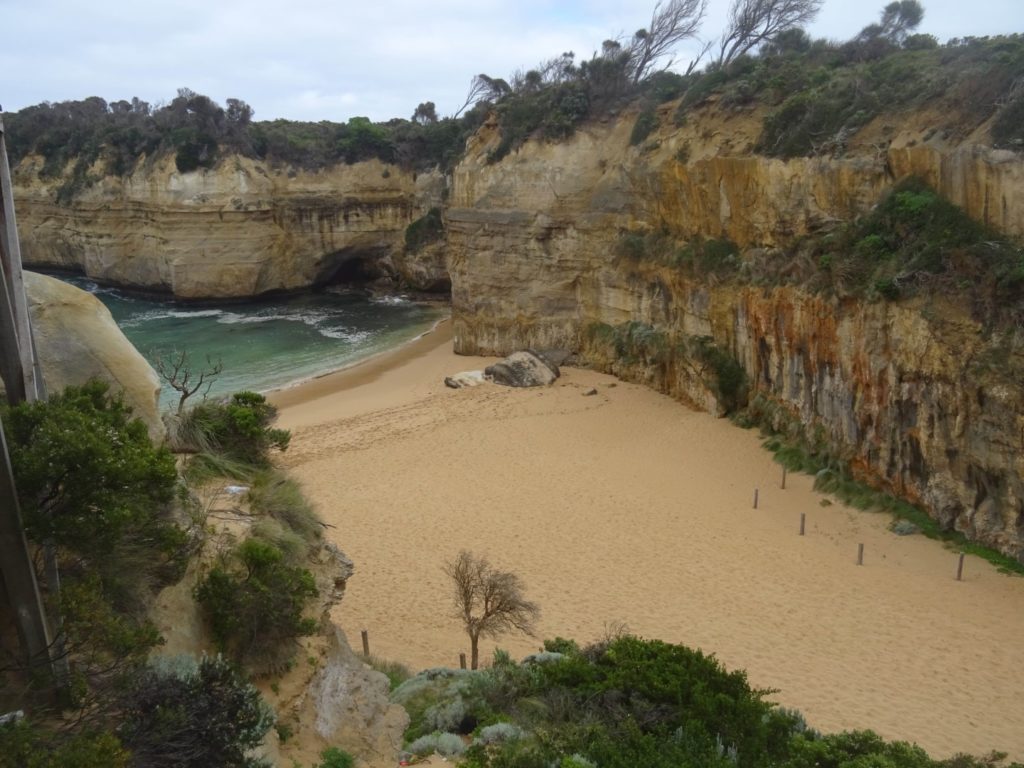 Looking out over the beach of Loch Ard Gorge