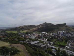 View from Nelson's Monument: Holyrood, Salisbury Crags and Arthur's Seat