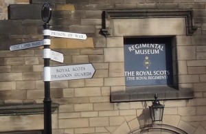 Military museum signpost at Edinburgh Castle