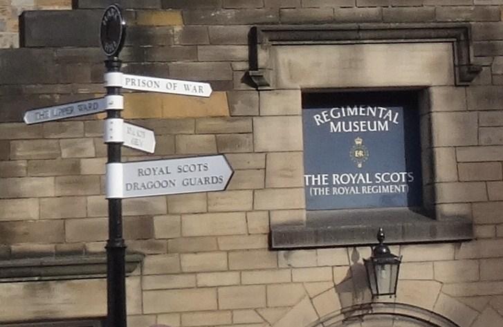 Military museum signpost at Edinburgh Castle