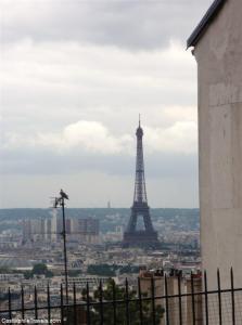 Glimpsing the Eiffel Tower while wandering around Montmartre