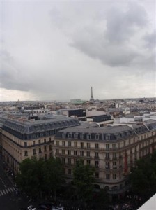 View of the Eiffel Tower from Galeries Lafayette