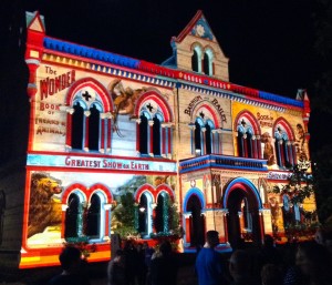 Roll Up Roll Up by the Electric Canvas - projections on the South Australian Museum