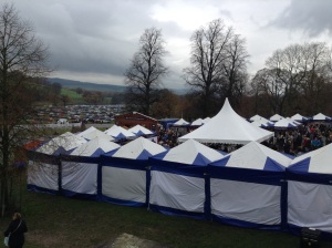 The busy Christmas markets at Chatsworth House