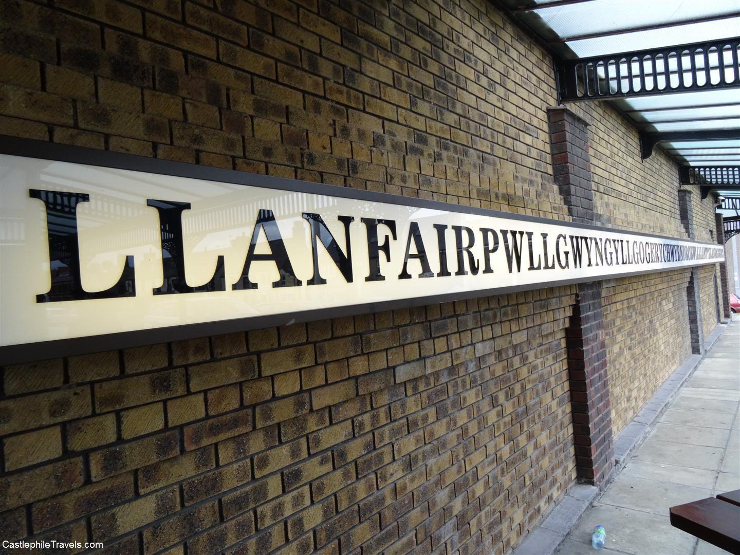 Llanfair PG sign outside the visitor's centre