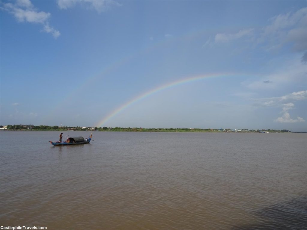 A double rainbow: a lovely way to end the cruise!