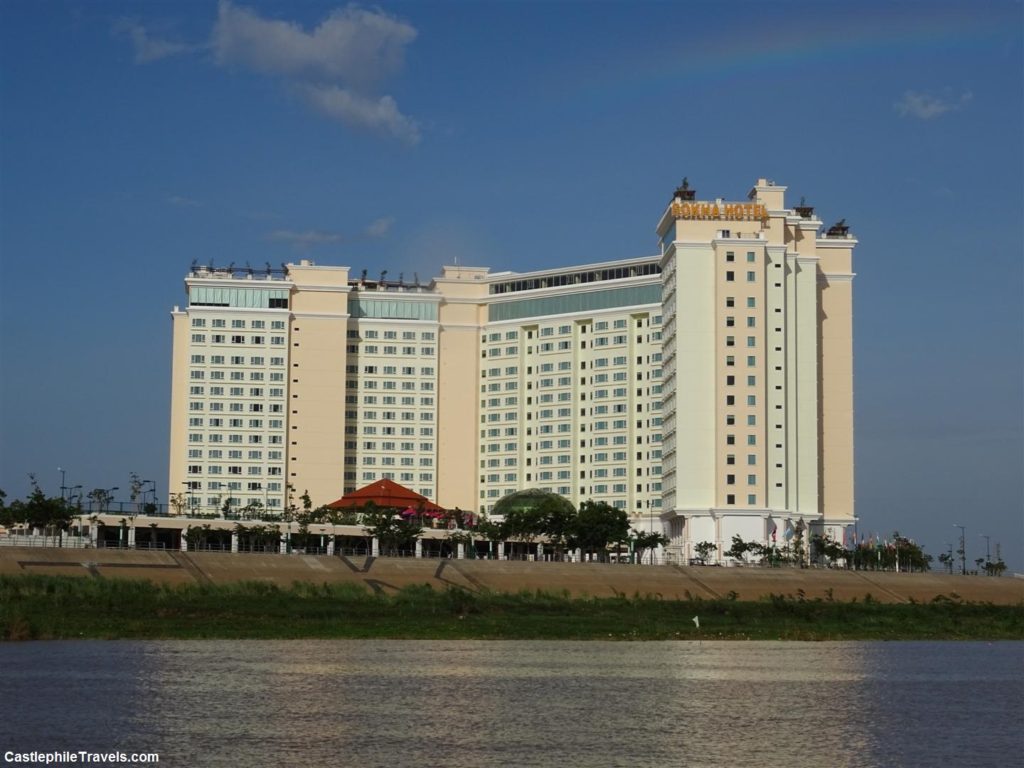 The grandness of the Sokha Hotel from the river