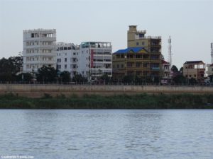 Houses along the river in Phnom Penh