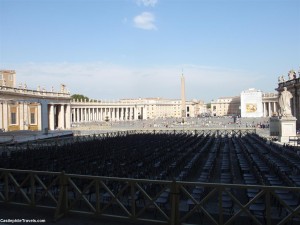 Chairs lined up in St Peter's Square