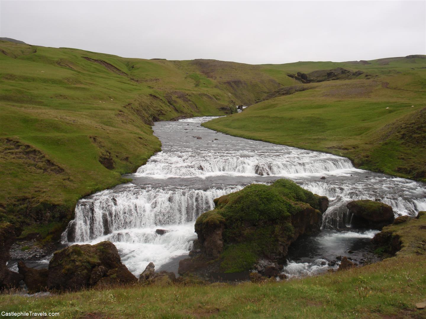 The waterfall just up the river from Skogafoss