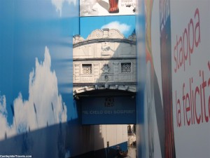 Advertising surrounding The Bridge of Sighs